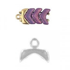 Cymbal ™ DQ metal bead ending Koutalas for Chevron Duo - Antique silver